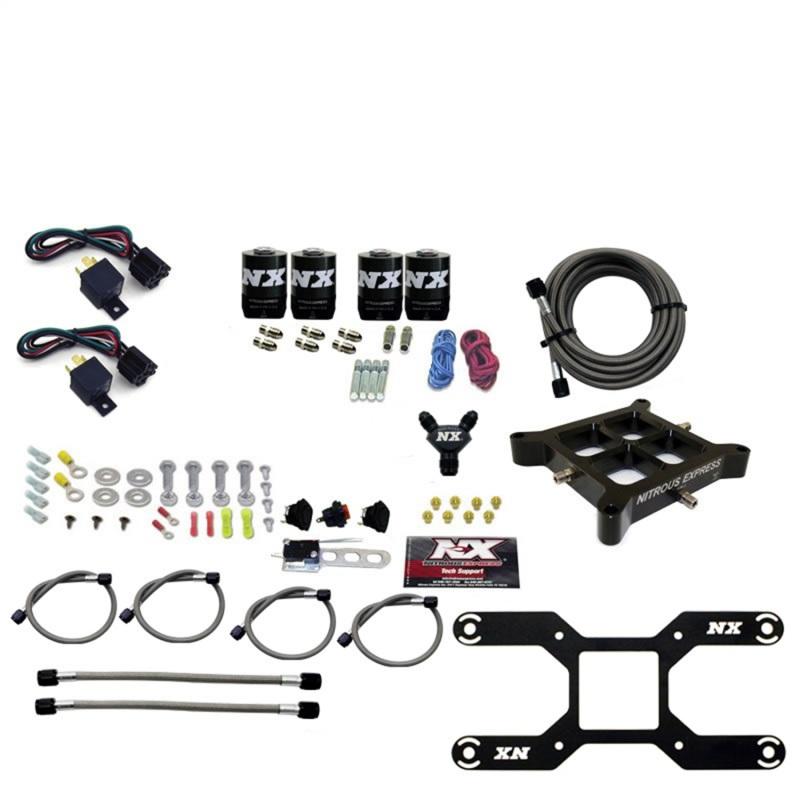 Nitrous Express 4150 Dual Stage Billet Crossbar Nitrous Kit (50-300 & 100-500HP) w/o Bottle 66042-00 Main Image