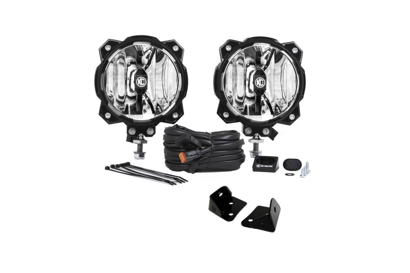 KC HiLiTES 07-18 Jeep JK A-Pillar Mount Light Kit w/6in. Gravity LED Pro6 Spot Beam 20w Lights 97100