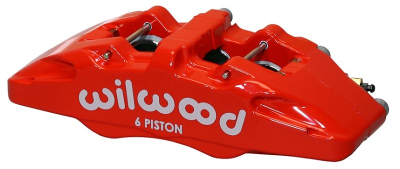 Wilwood Caliper-Forged Dynapro 6 5.25in Mount-Red-L/H 1.62/1.12/1.12in Pistons 0.81in Disc 120-13435-RD