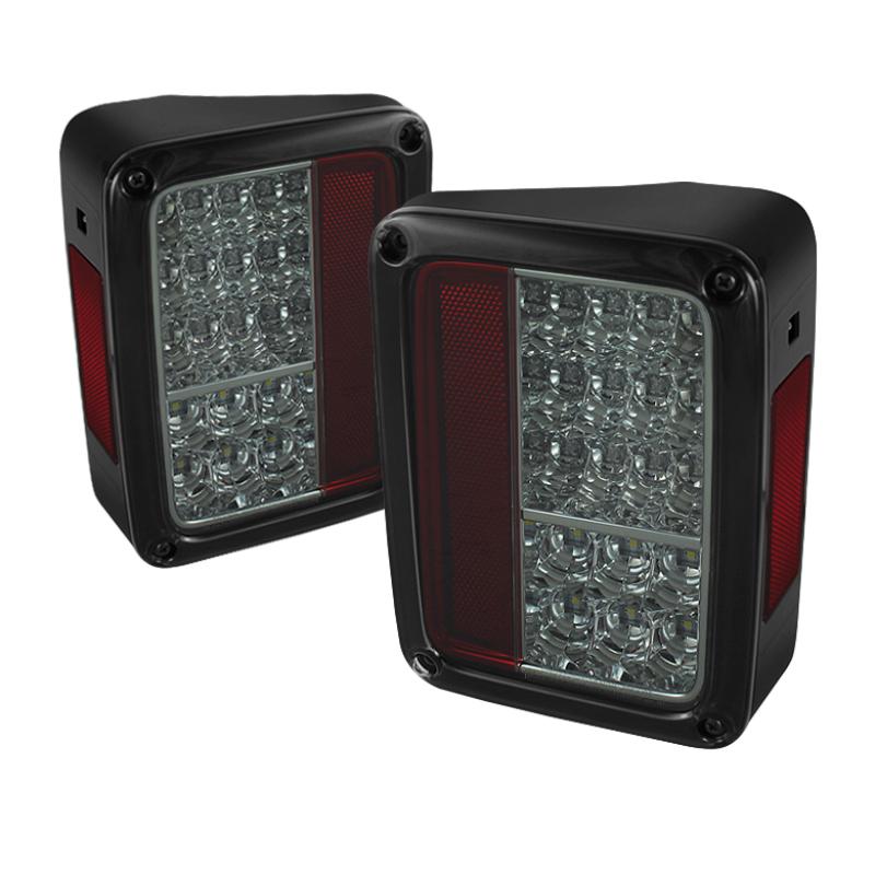 Spyder Jeep Wrangler 07-15 LED Tail Lights Smoke ALT-YD-JWA07-LED-SM 5070418 Main Image