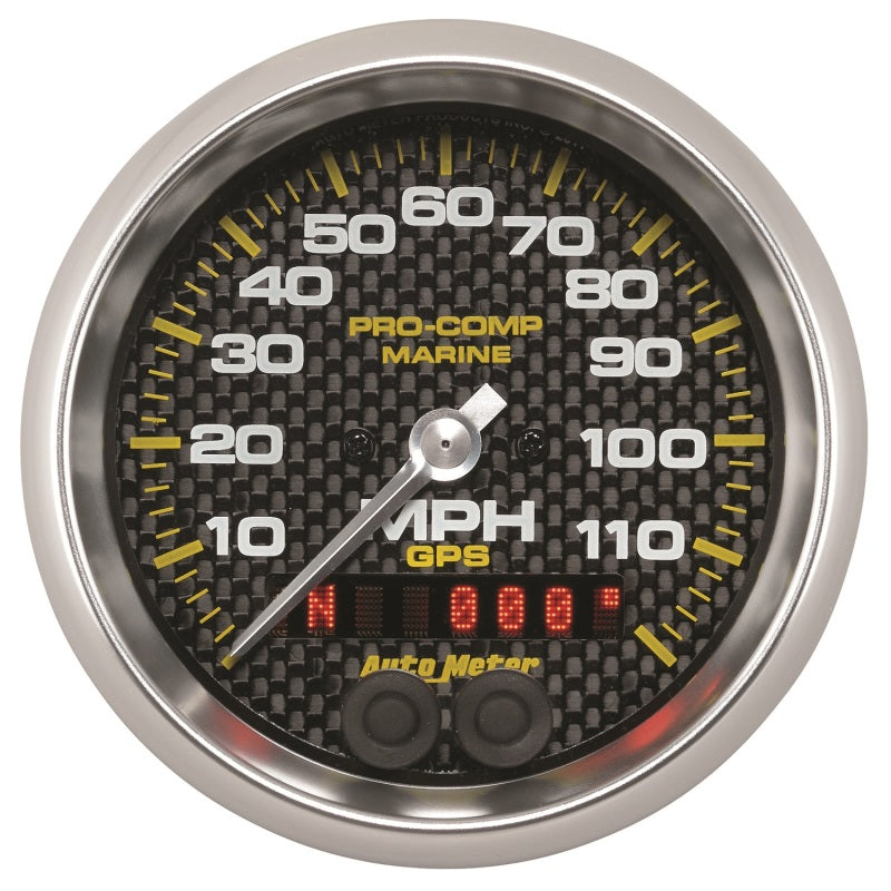 Autometer Marine Carbon Fiber Ultra-Lite 3-3/8in 120MPH GPS Speedometer Gauge 200637-40