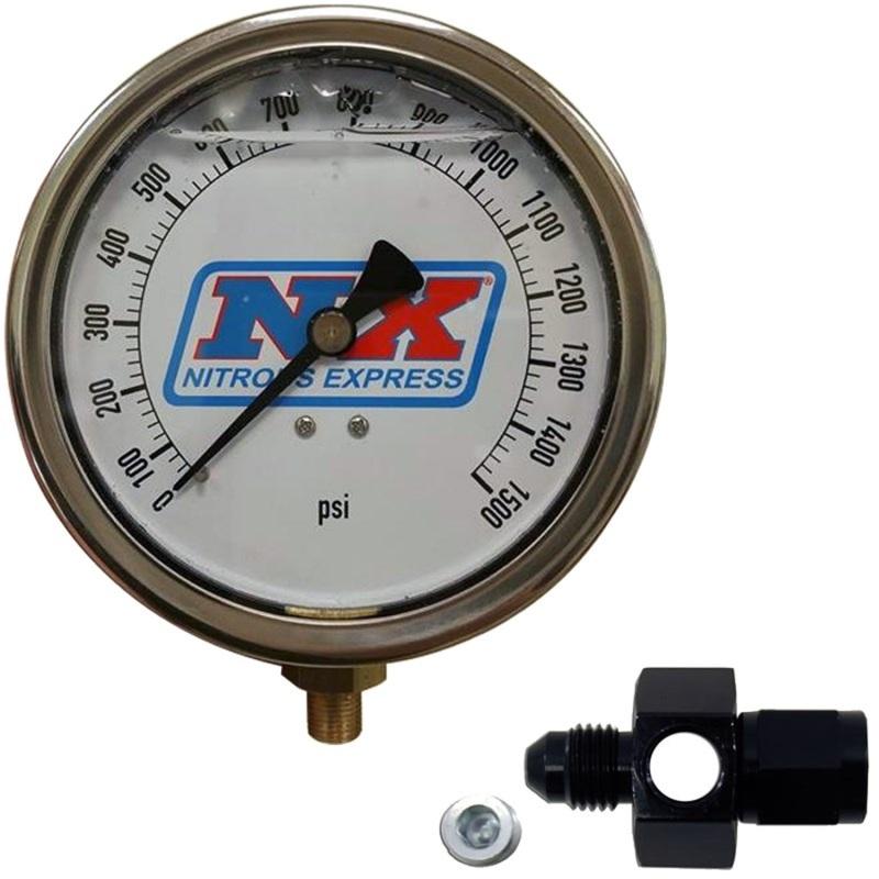 Nitrous Express Nitrous Pressure Gauge 4in-High Accuracy 4AN 15541 Main Image