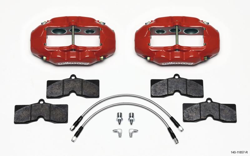 Wilwood D8-6 Front Caliper Kit Red Corvette C2 / C3 65-82 140-11857-R Main Image