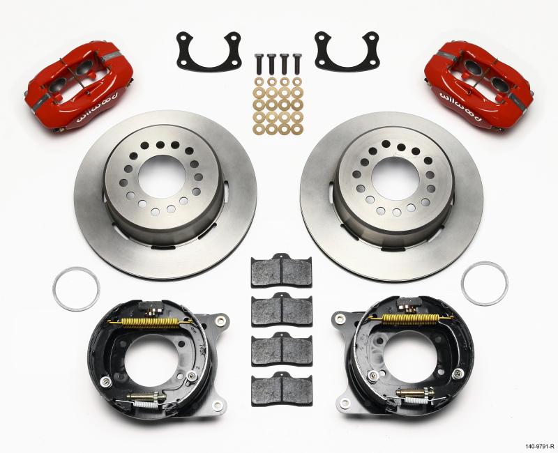 Wilwood Forged Dynalite P/S Park Brake Kit Red New Big Ford 2.50in Offset Front Caliper Mount 140-9791-R Main Image