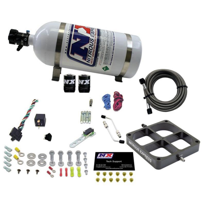 Nitrous Express Single Entry Crossbar 8500 Based Throttle Body Nitrous Kit w/10lb Bottle 63980-10 Main Image