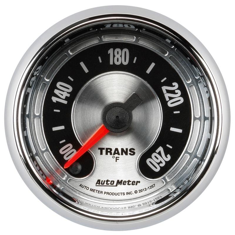 Autometer American Muscle 52mm Full Sweep Electric 100-260 Deg F Transmission Temperature Gauge 1257 Main Image