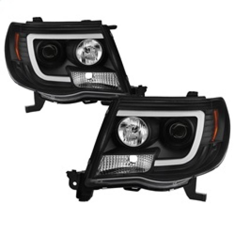 Spyder Toyota Tacoma 05-11 Projector Headlights - Light Bar DRL - Black PRO-YD-TT05V2-LB-BK 5084514 Main Image