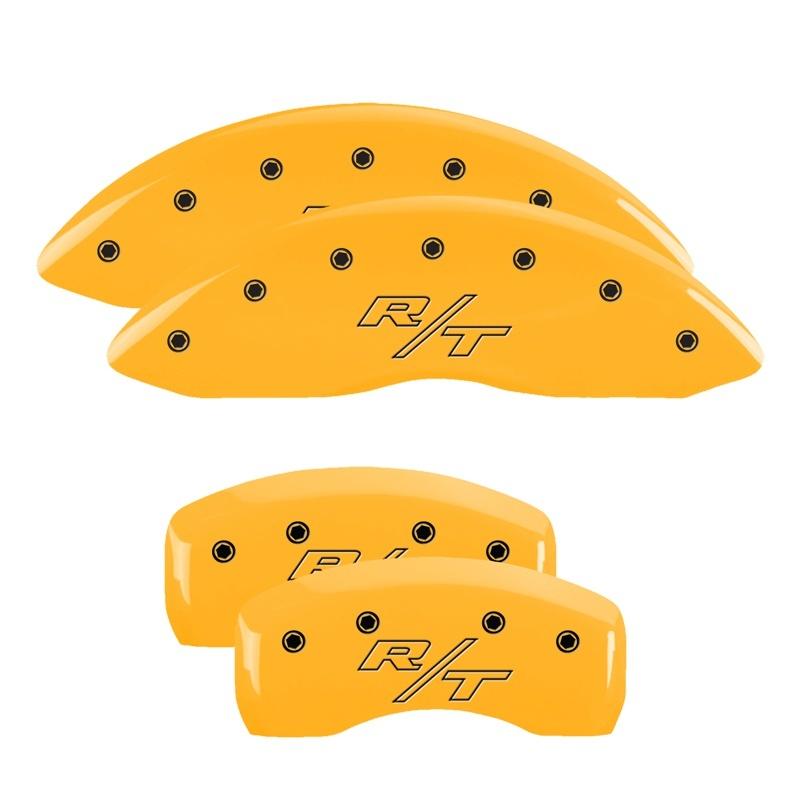 MGP 4 Caliper Covers Engraved Front & Rear MGP Yellow Finish Black Char 2001 Chevrolet Corvette 13007SMGPYL Main Image