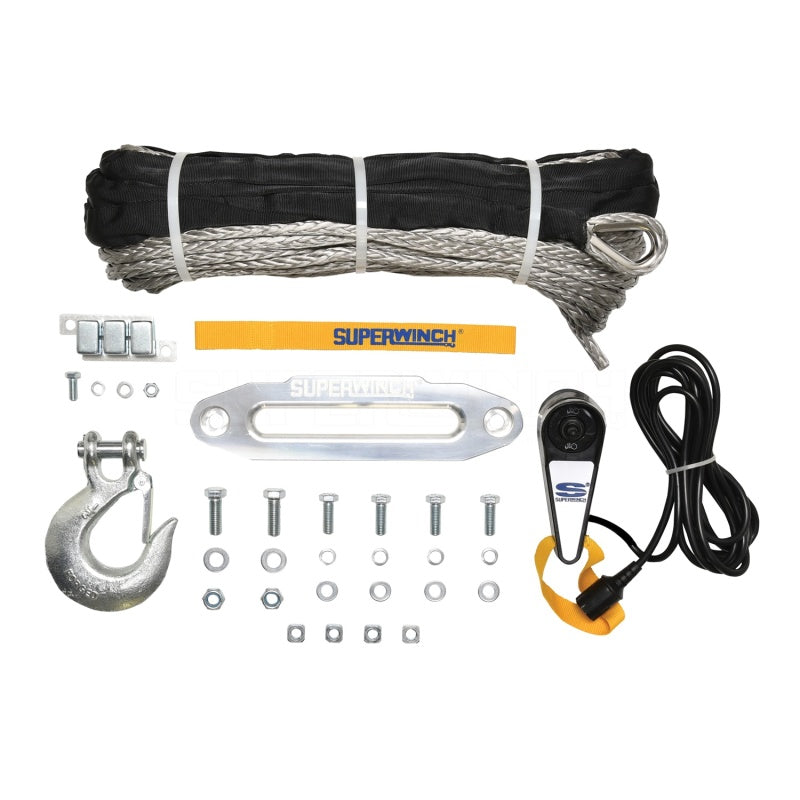 Superwinch 9500 LBS 12 VDC 3/8in x 80ft Synthetic Rope Tiger Shark 9500 Winch 1595201