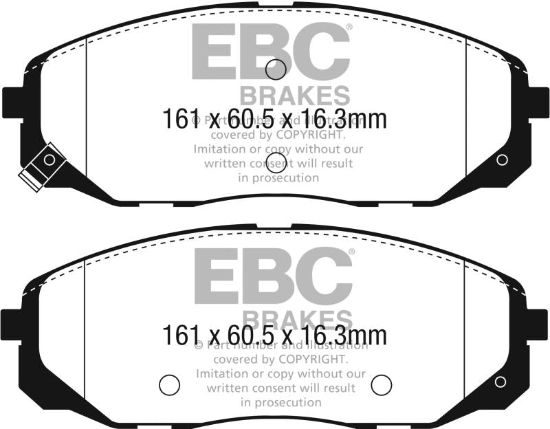 EBC 2015+ Kia Sedona 3.3L Ultimax2 Front Brake Pads UD1814 Main Image