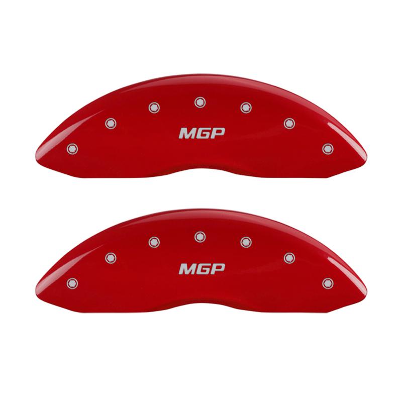 MGP 4 Caliper Covers Engraved Front & Rear MGP Red finish silver ch 10005SMGPRD Main Image