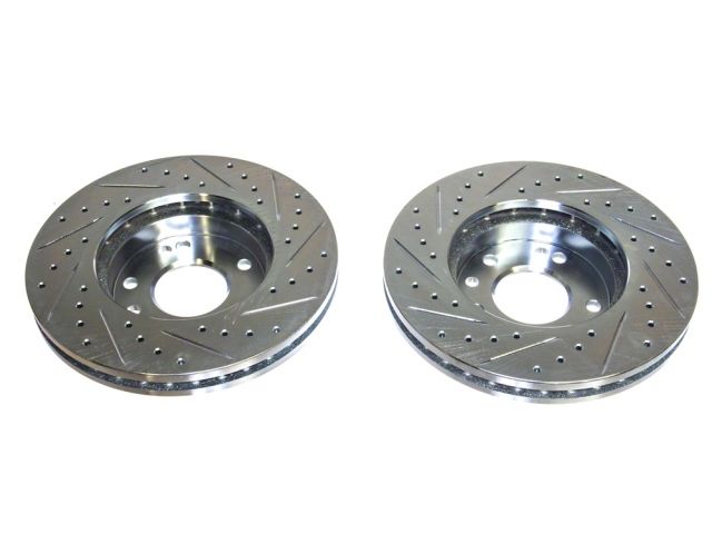 P2M Slotted - Drilled Front Brake Rotors (Pair) - Nissan Z32 300ZX