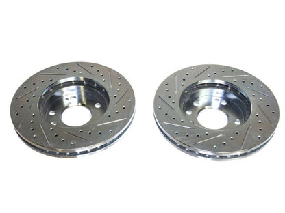 P2M Slotted - Drilled Front Brake Rotors (Pair) - Nissan Z32 300ZX
