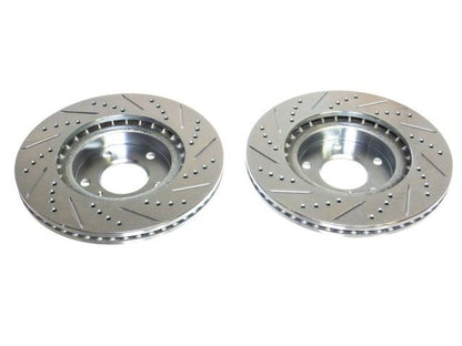 P2M Slotted - Drilled Front Brake Rotors (Pair) - 2003-2005 Nissan Z33