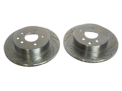 P2M Slotted - Drilled Rear Brake Rotors (Pair) 2003-2005 Nissan Z33
