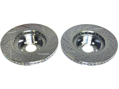 P2M Slotted - Drilled Front Brake Rotors (Pair) - FR-S BRZ