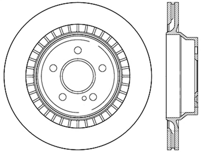 StopTech Sport Slotted Brake Rotor; Rear Left