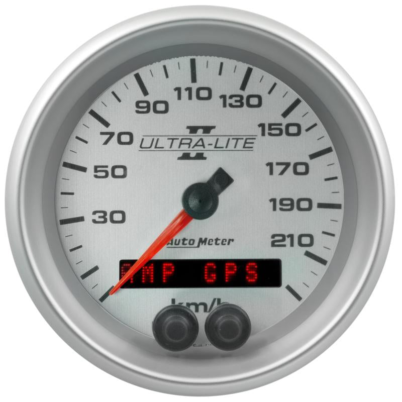 Autometer Ultra-Lite II 3-3/8in. 225KM/H (GPS) Speedometer Gauge 4980-M Main Image