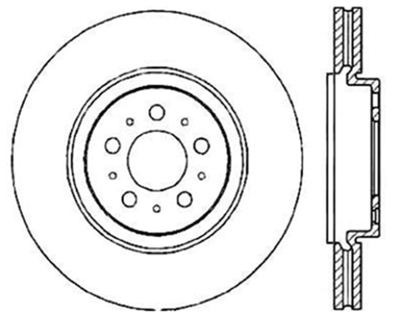 StopTech Sport Cryo Cross Drilled Brake Rotor; Front Left