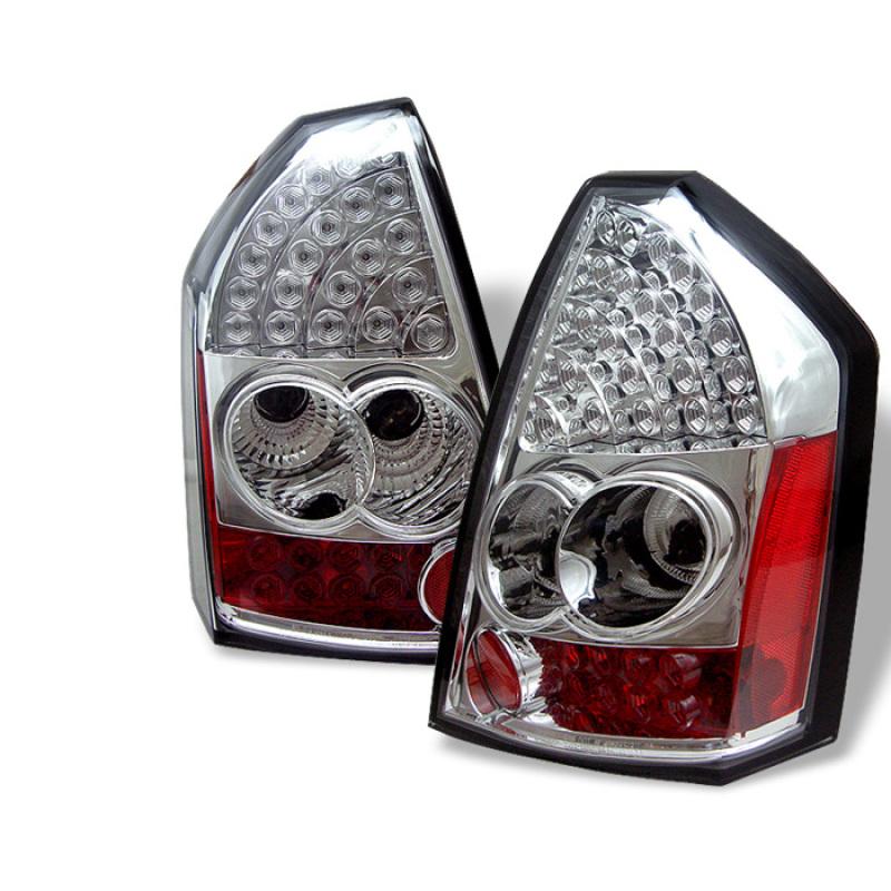 Spyder Chrysler 300 05-07 LED Tail Lights Chrome ALT-YD-CHR305-LED-C 5001634 Main Image