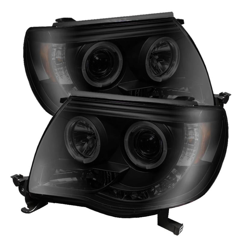 Spyder Toyota Tacoma 05-11 Projector Headlights LED Halo LED Blk Smke PRO-YD-TT05-HL-BSM 5078650 Main Image