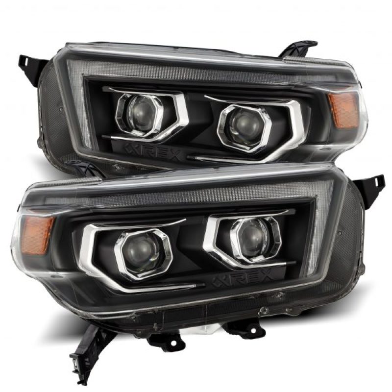 AlphaRex 10-13 Toyota 4Runner PRO-Series Projector Headlights Plank Style Black w/Seq Signal/DRL 880755