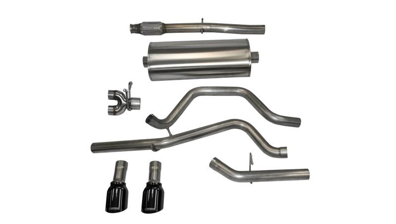 Corsa 14 GMC Sierra/Chevy Silv 1500 Crew Cab/Std. Bed 5.3L V8 Black Sport Dual Rear CB Exhaust 14870BLK Main Image