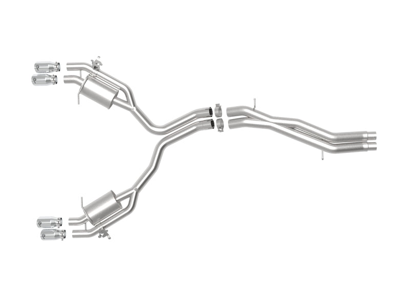 aFe 18-20 Audi RS5 Coupe MACH Force-Xp 3in to 2.5in 304 SS Axle-Back Exhaust System-Quad Polish Tips 49-36427-P