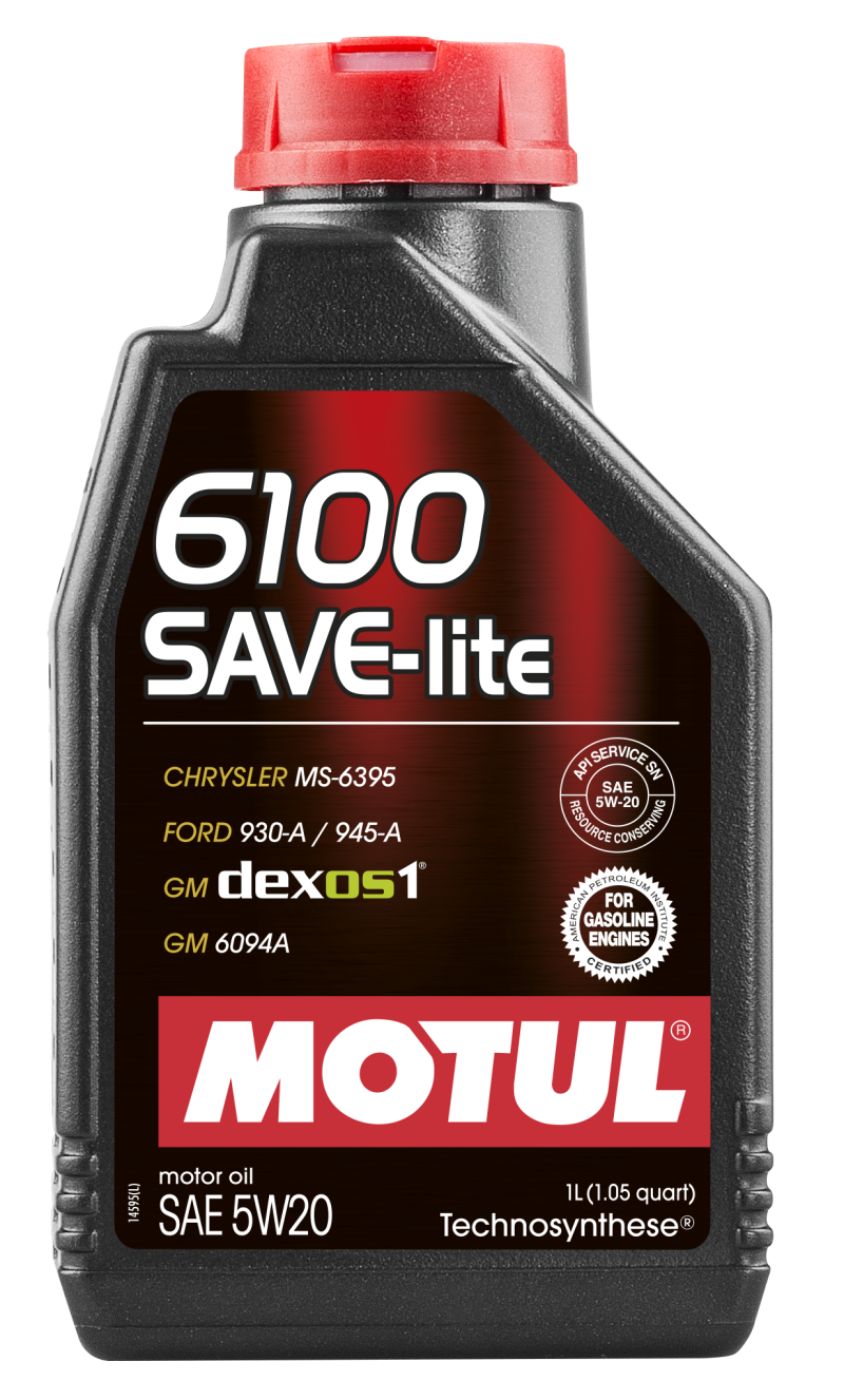 Motul 1L Technosynthese Engine Oil 6100 SAVE-LITE 5W20 - Ford M2C 930-A 945-A API SN 108009 Main Image