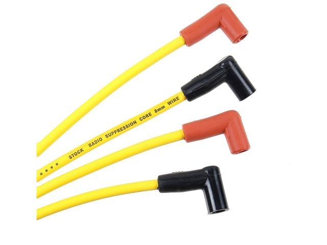 Accel Spark Plug Wire Set - 8mm - Yellow with HEI Stock Style Boots