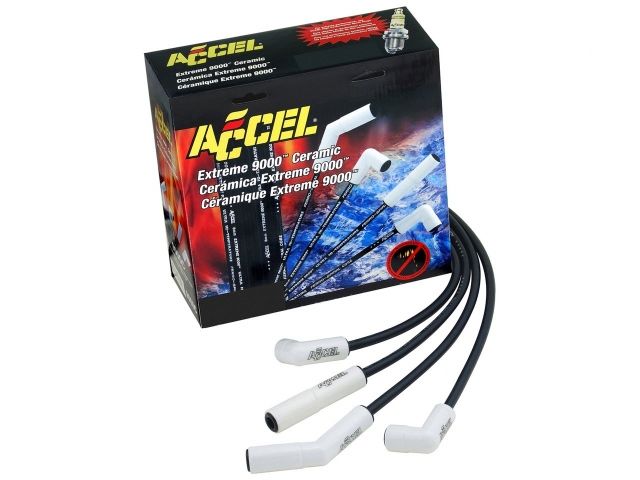 Accel Spark Plug Wires, Extreme 9000 Ceramic, Spiral Core, 8mm, Black