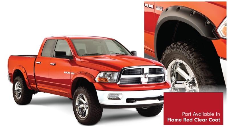 Bushwacker 16-18 Dodge Ram 1500 Fleetside Pocket Style Flares 4pc 67.4/76.3/96.3in Bed - Flame Red 50915-75 Main Image