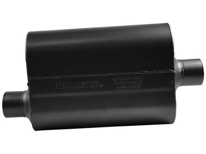 Flowmaster Super 40 Series Muffler, 2.50" IN (O) / OUT (C): ea, 16 Gauge 409S Sta