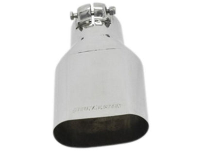 Flowmaster Exhaust Tip, Logo Embossed, Polished Stainless, Single Wall, Angle Cut