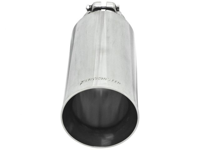 Flowmaster Exhaust Tip, Logo Embossed Polished Stainless, Double Wall, Angle Cut,