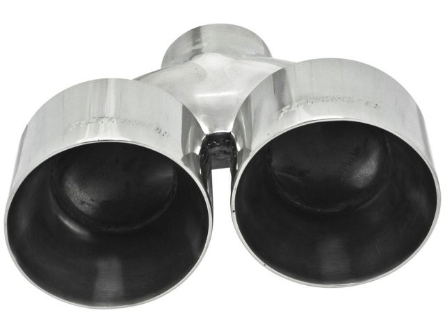 Flowmaster Exhaust Tip, Logo Embossed Polished Stainless, Double Wall, Dual Angle