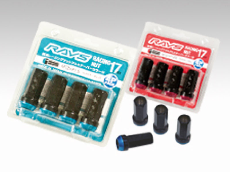 Rays 17 Hex Racing Nut 12x1.50 (Open End) (Blue Seat) - Black (2 Pieces) W17RN2PC1215