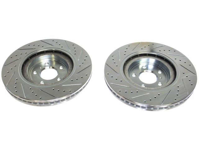 P2M Slotted - Drilled Front Brake Rotors (Pair) (Akebono) 2009 Nissan Z34