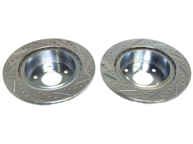 P2M Slotted - Drilled Rear Brake Rotors (Pair) 2006-2008 350Z Nissan Z34
