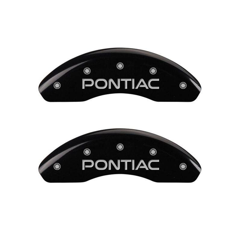 MGP 4 Caliper Covers Engraved Front Pontiac Engraved Rear G6 Black finish silver ch 18025SPG6BK Main Image