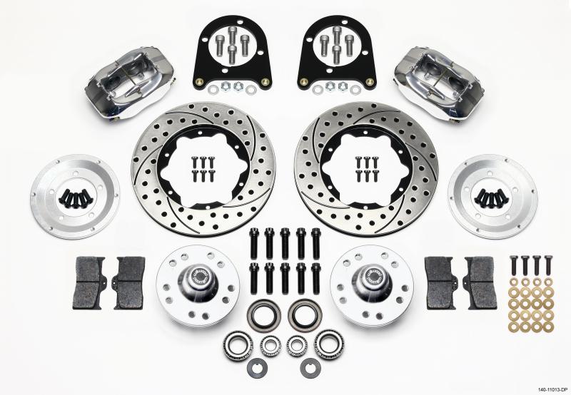 Wilwood Forged Dynalite Front Kit 11.00in Drill-Polished 37-48 Ford Psgr. Car Spindle 140-11013-DP Main Image