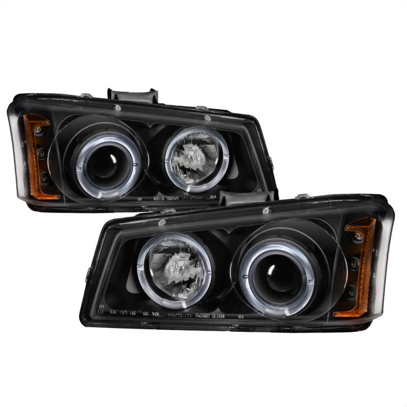 Spyder Chevy Silverado 1500 03-06 Projector LED Halo LED Amber Reflctr Blk PRO-YD-CS03-AM-BK 5009456 Main Image