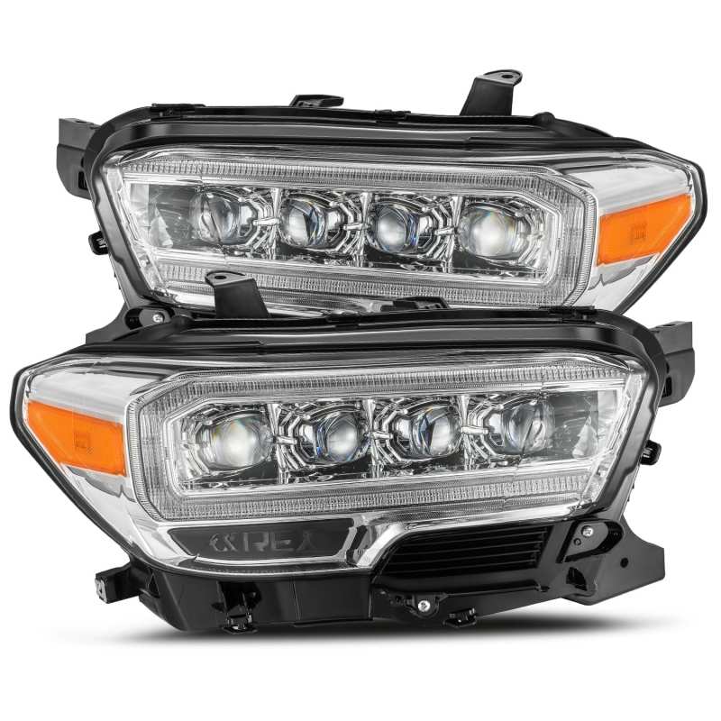 AlphaRex 16-20 Toyota Tacoma NOVA LED Projector Headlights Plank Style Chrome w/Activation Light 880706 Main Image