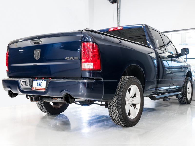 AWE Tuning 09-18 RAM 1500 5.7L (w/Cutouts) 0FG Dual Rear Exit Cat-Back Exhaust - Diamond Black Tips 3015-33004