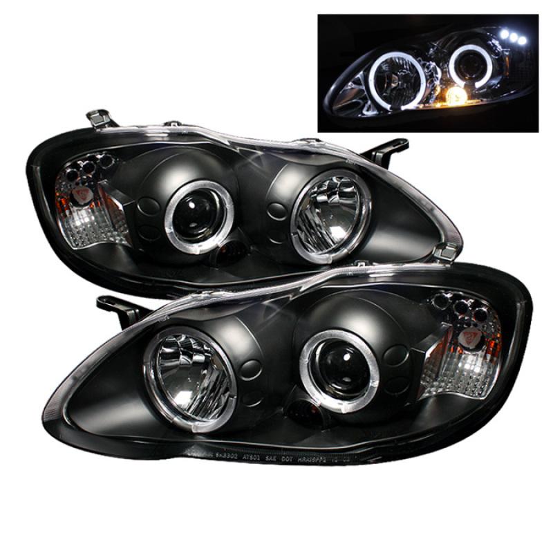 Spyder Toyota Corolla 03-08 Projector Headlights LED Halo- LED Blk - Low H1 PRO-YD-TC03-HL-BK 5011787 Main Image