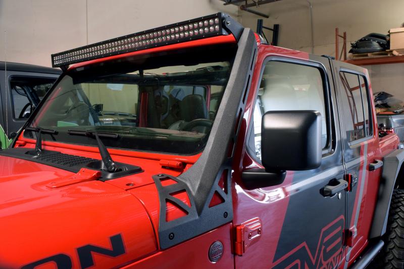 DV8 Offroad 2018+ Jeep Wrangler JL Over Windshield Light Bar Bracket LBJL-01 Main Image