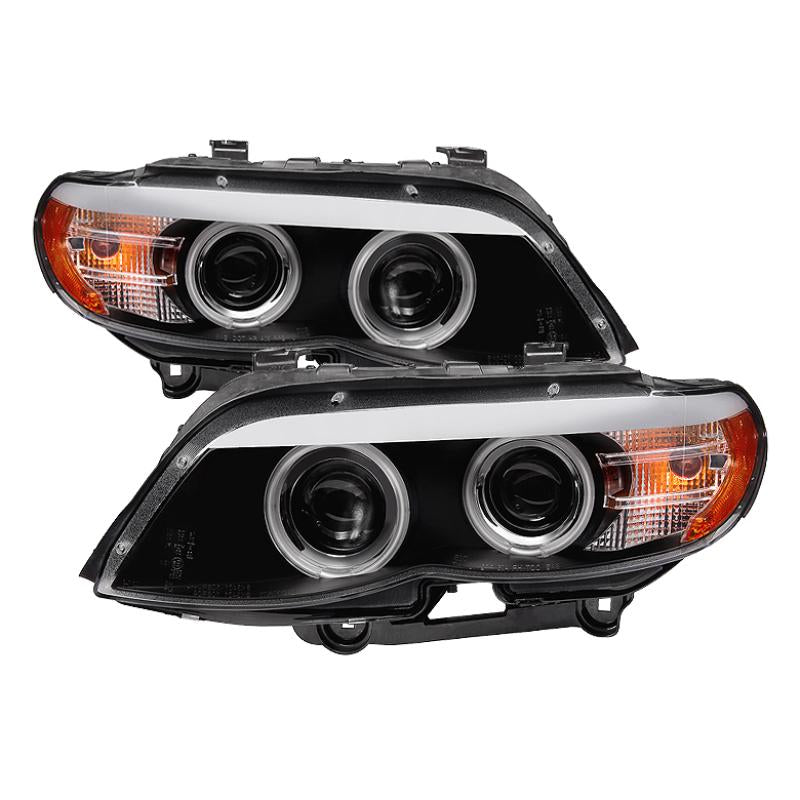 Spyder BMW X5 E53 2004-2006 Projector Halogen Model- DRL LED CCFL Halo Blk PRO-YD-BMWX503-CCFL-BK 5076748 Main Image