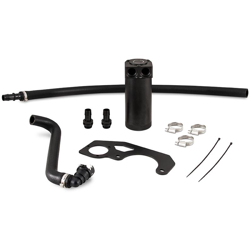 Mishimoto 2018+ Jeep Wrangler JL 2.0L Baffled Oil Catch Can Kit - Black MMBCC-JLH-18CBE Main Image