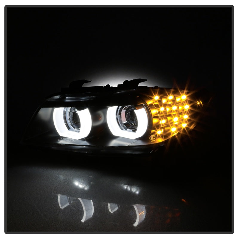 Spyder 09-12 BMW E90 3-Series 4DR HID w/ AFS Only - LED Turn - Black - PRO-YD-BMWE9009-AFSHID-BK 5086495