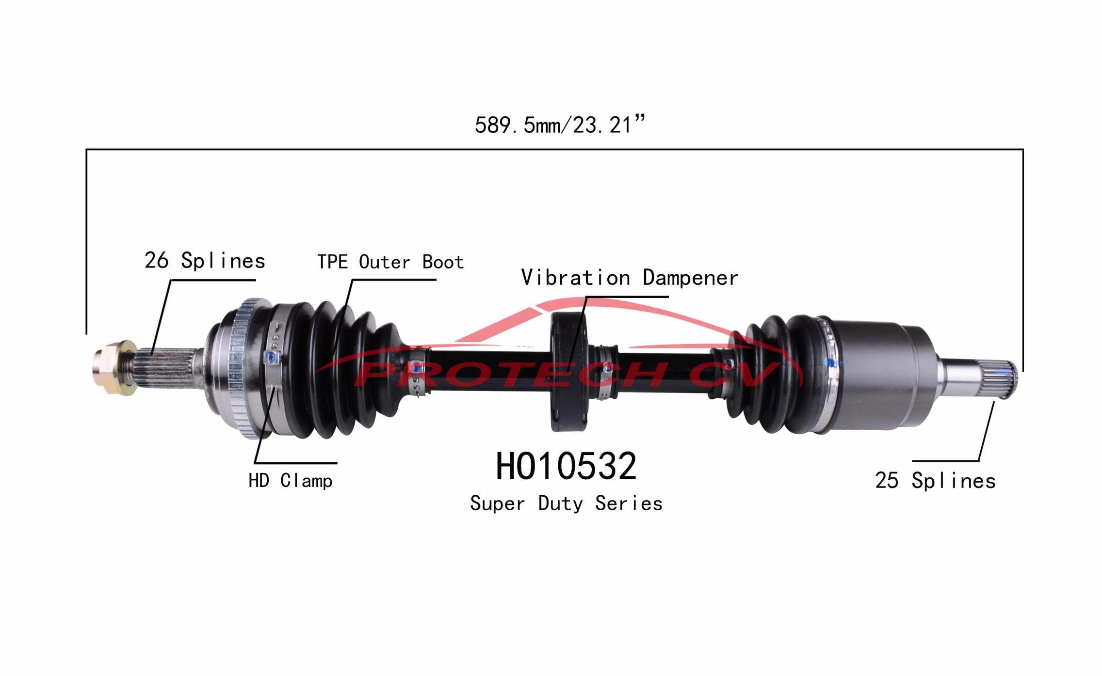 Protech CV **SUPER-DUTY SERIES** TPE BOOT EQUIPPED**  top view frsport HO10532